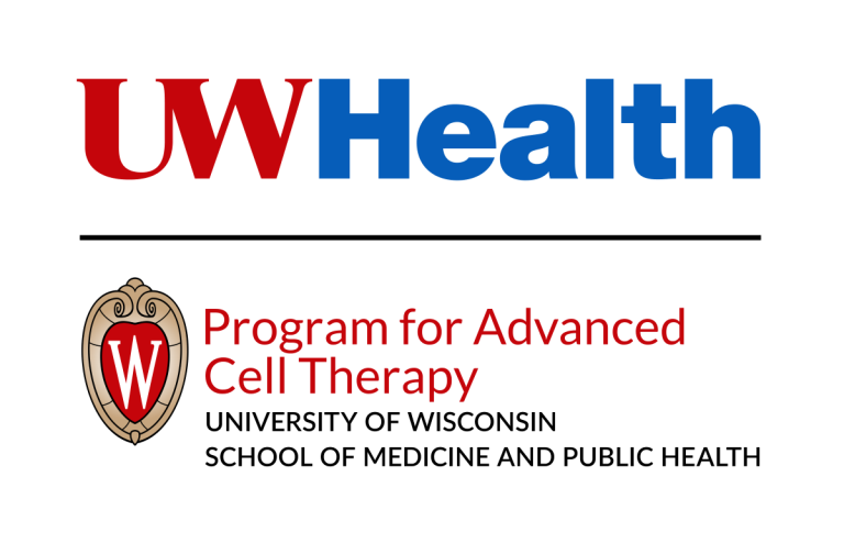 PACT logo, depicting a UW Health logo on top of a UW-Madison logo for "Program for Advanced Cell Therapy."